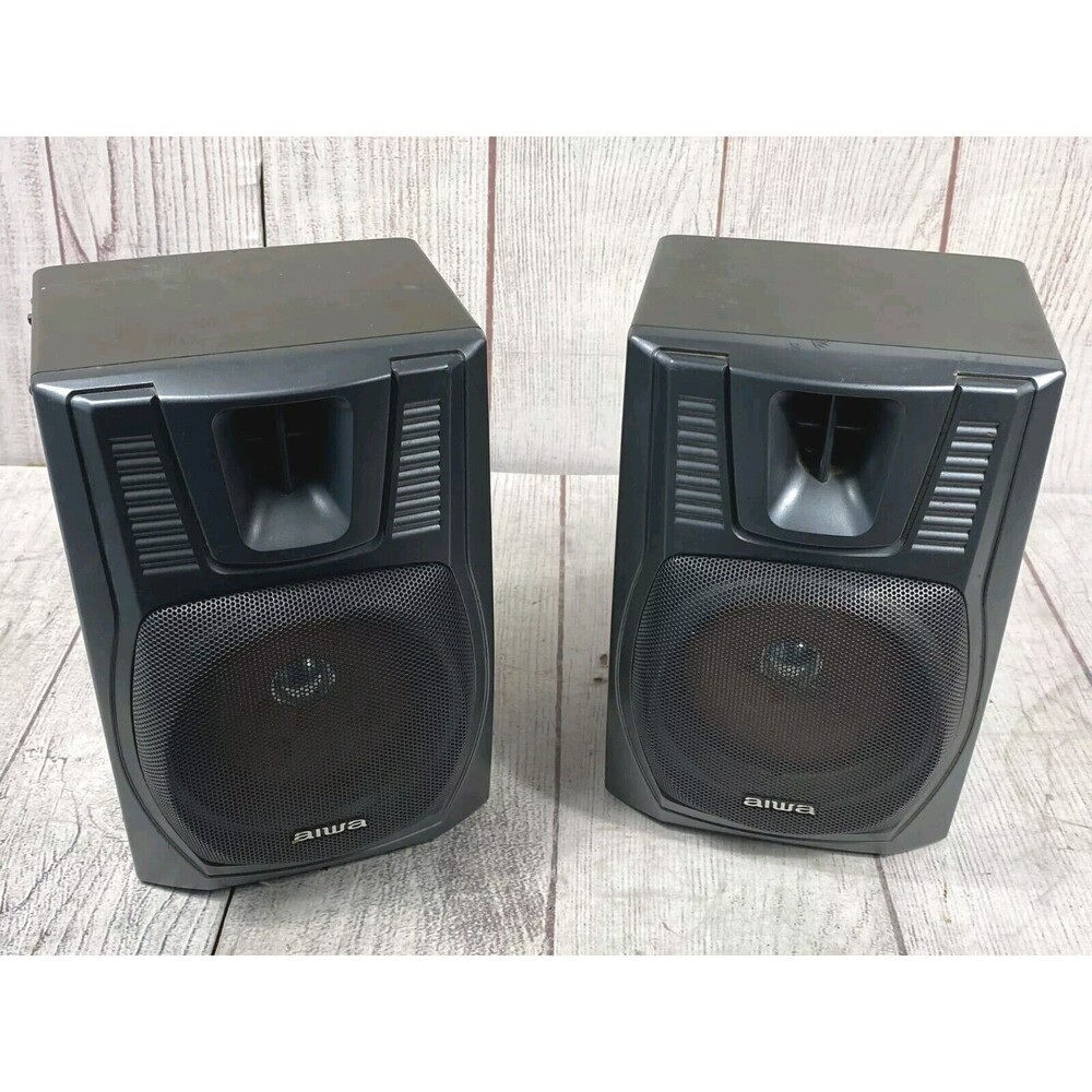 x2 Aiwa CA-DW539 Portable Pair Of Speakers - TESTED WORKING - Free Shipping USED
